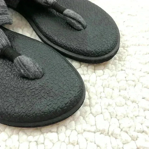 Sanuk Yoga Sling 2 Black Slip On Cushiony Ohm Zen Thong Sandal Size 8 - Picture 6 of 13